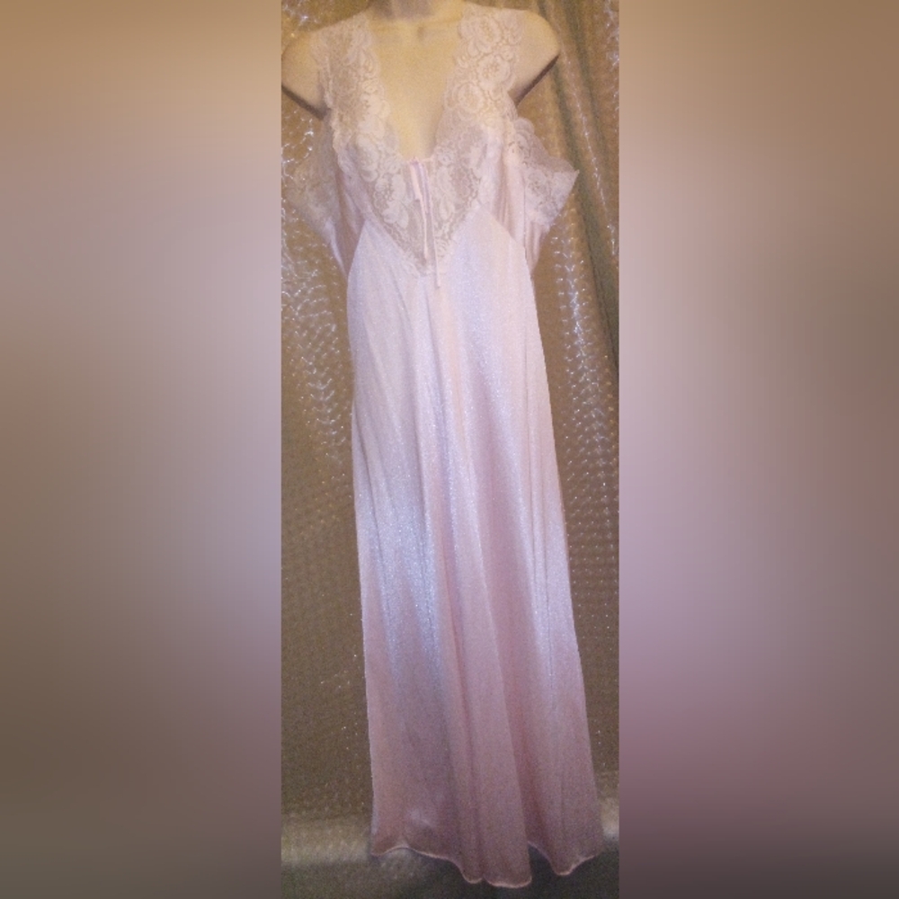 Vintage Sears Apostrophe Nightgown Size L 16-18 Pale Pink